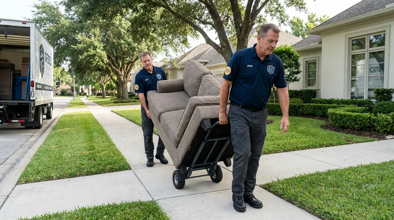 Local residential moving crew loading furniture in Myersville, MD